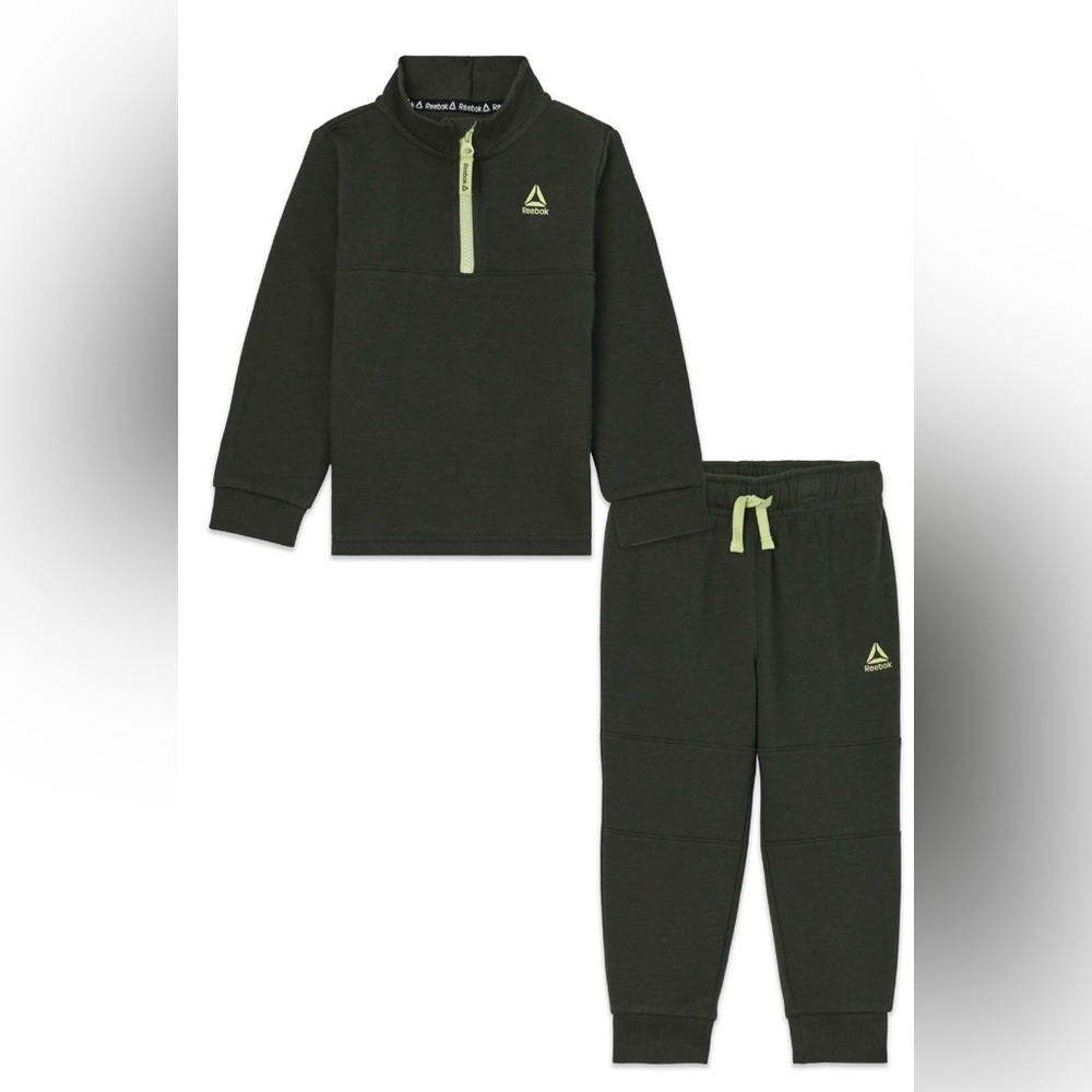 Reebok Toddler Unisex Half Zip Pullover and Jogger Set, 2 Piece - Picture 1 of 6